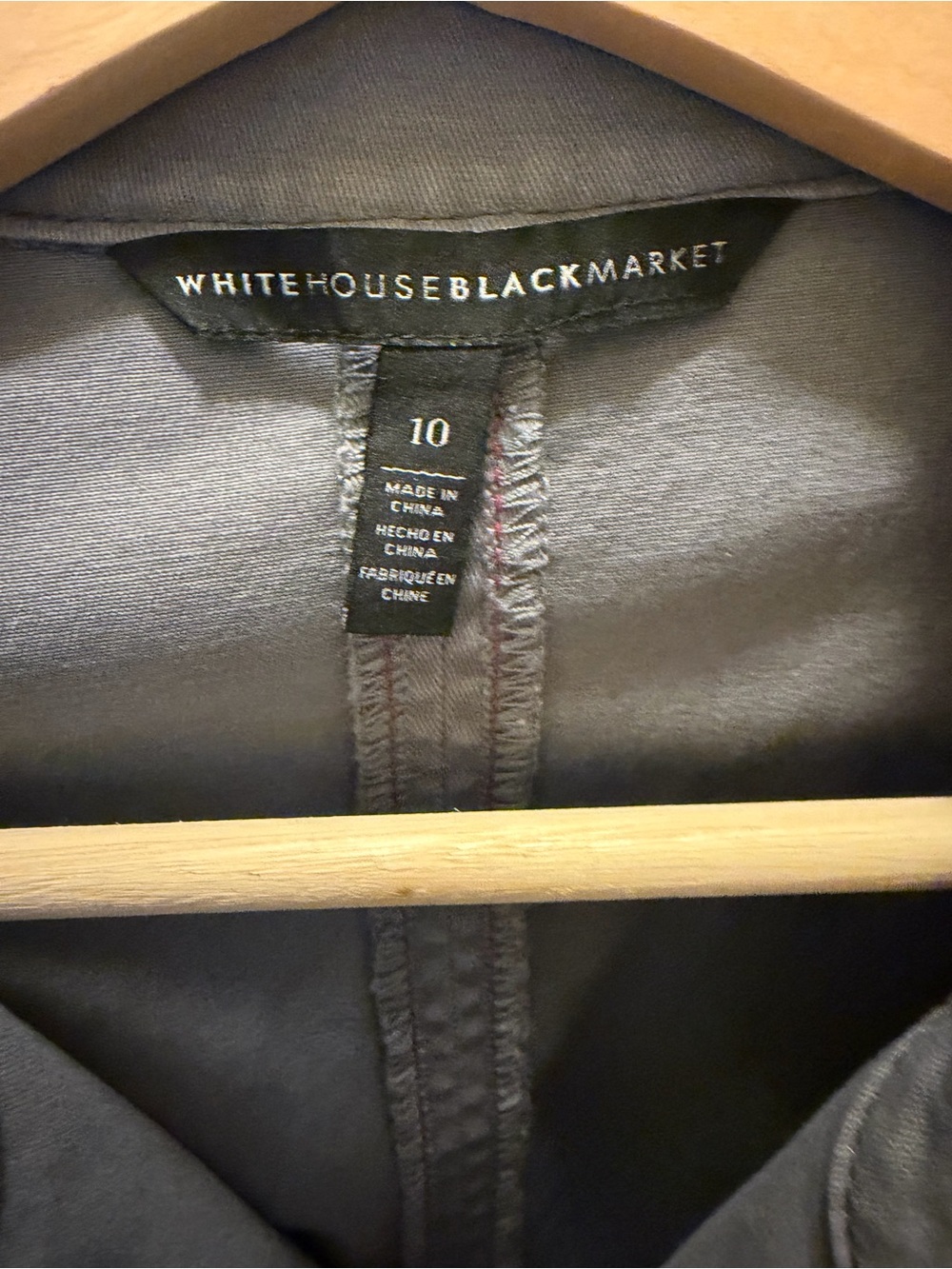 White House Black Market Gray Military-Style Button Jacket - Picture 6 of 6